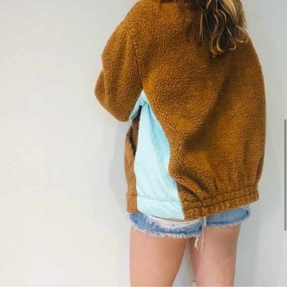 Free People teddy rust & blue coat - Picture 3 of 3